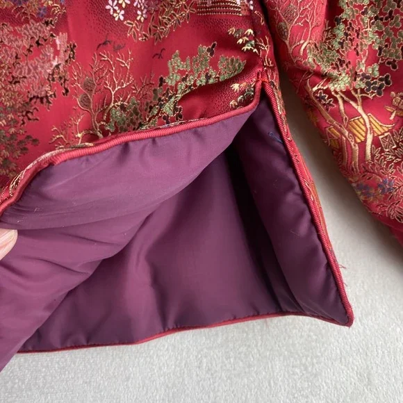 Kat Street Vintage Made in Hong Kong Chinese Asian Red Satin Jacket Women's XL - Picture 13 of 13